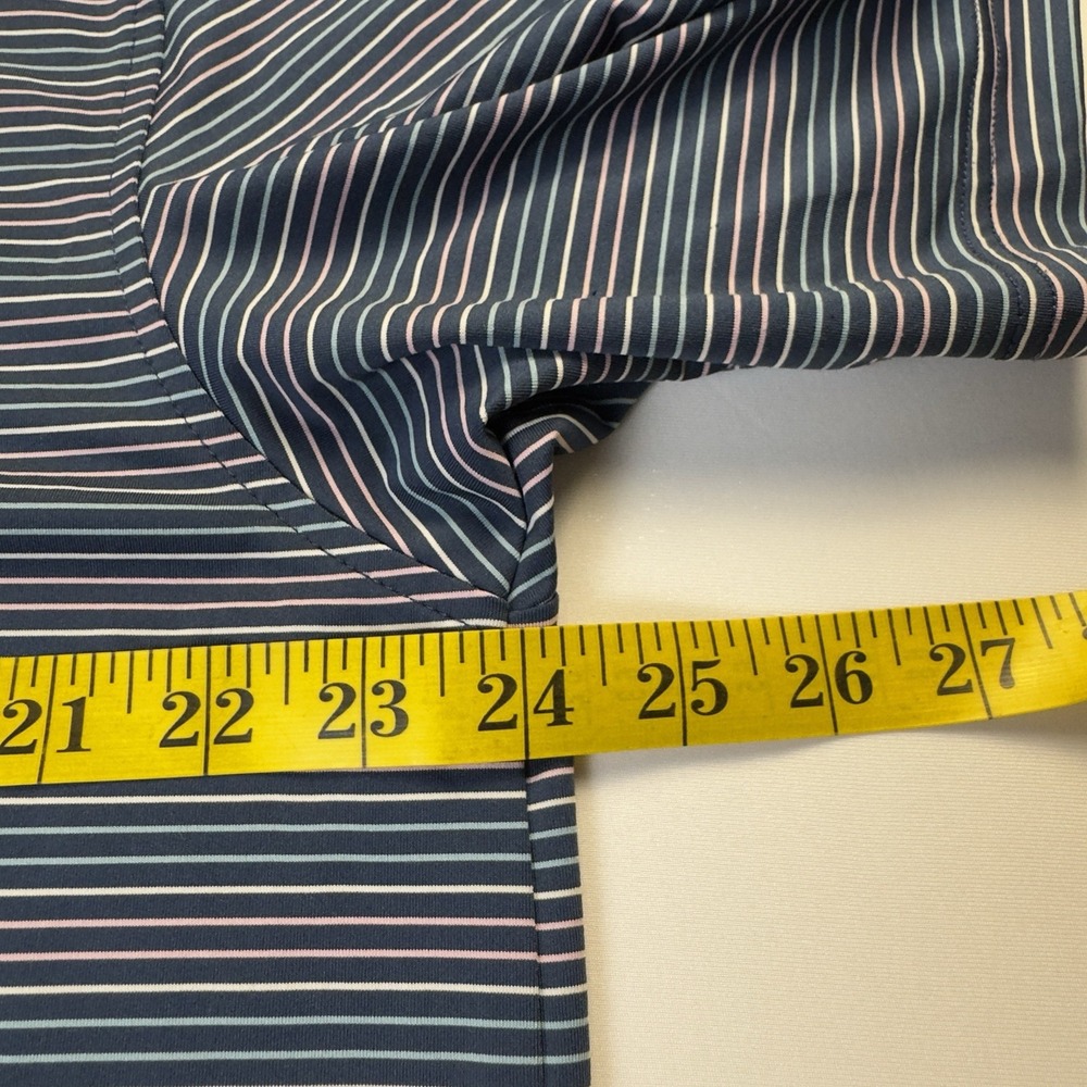 Peter Millar Men's Summer Comfort Golf‎ Short Sleeve Polo Blue Stripped Large - Picture 4 of 8